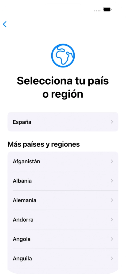 Pulsa el país o el área deseados. Pulsa el país o el área deseados.