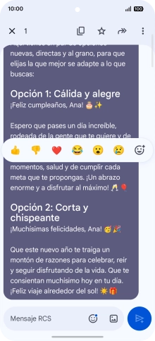 Pulsa la propuesta de texto de Gemini durante unos instantes. Sigue las indicaciones de la pantalla para utilizar el texto propuesto. Pulsa la propuesta de texto de Gemini durante unos instantes. Sigue las indicaciones de la pantalla para utilizar el texto propuesto.