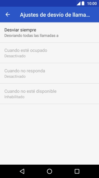 Pulsa el tipo de desvío deseado. Pulsa el tipo de desvío deseado.