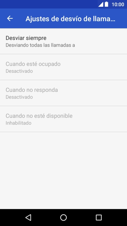 Pulsa el tipo de desvío deseado. Pulsa el tipo de desvío deseado.
