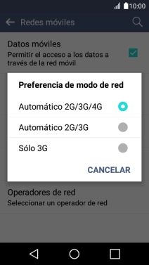 Pulsa el tipo de red deseado. Pulsa el tipo de red deseado.