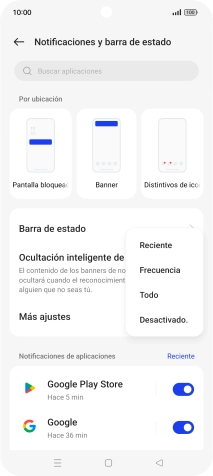 Pulsa el ajuste deseado. Pulsa el ajuste deseado.