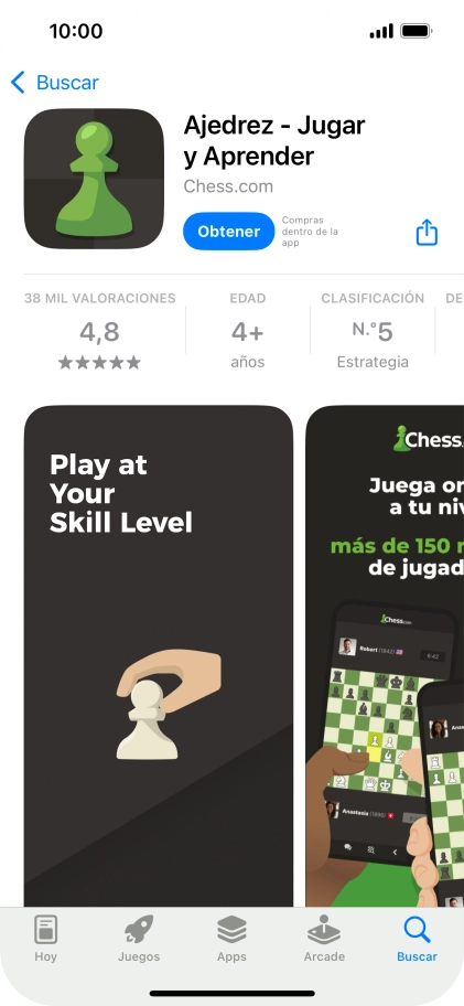 Pulsa Obtener y sigue las indicaciones de la pantalla para instalar la app. Pulsa Obtener y sigue las indicaciones de la pantalla para instalar la app.