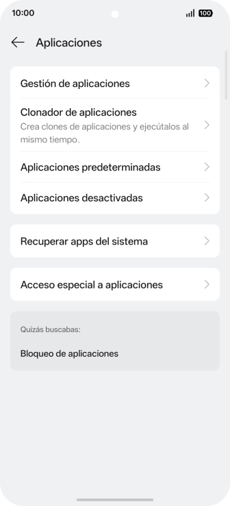 Pulsa Gestión de aplicaciones. Pulsa Gestión de aplicaciones.