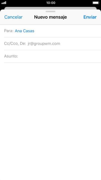 Pulsa Asunto: e introduce el asunto deseado. Pulsa Asunto: e introduce el asunto deseado.