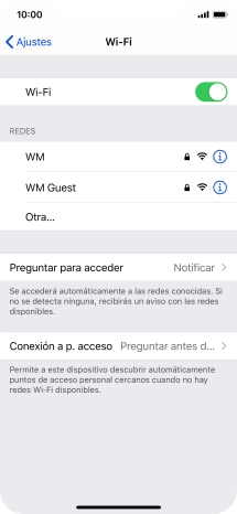 Pulsa la red wifi deseada e introduce la contraseña de esta red.