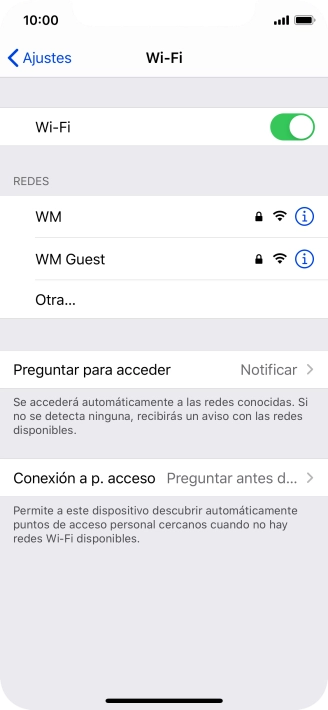 Pulsa la red wifi deseada e introduce la contraseña de esta red.