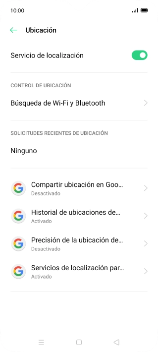 Pulsa Precisión de la ubicación de.... Pulsa Precisión de la ubicación de....