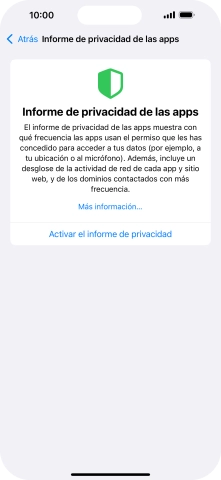 Pulsa Activar el informe de privacidad para activar la función. Pulsa Activar el informe de privacidad para activar la función.