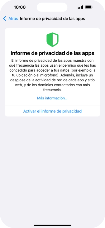 Pulsa Activar el informe de privacidad para activar la función. Pulsa Activar el informe de privacidad para activar la función.
