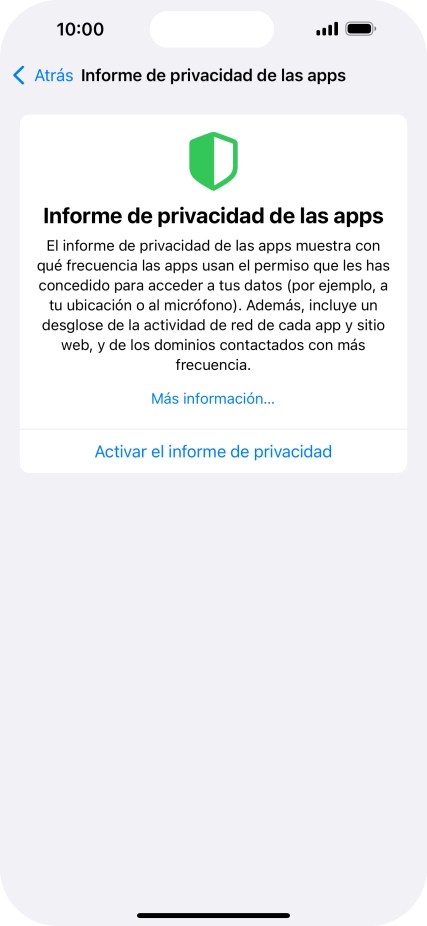 Pulsa Activar el informe de privacidad para activar la función. Pulsa Activar el informe de privacidad para activar la función.