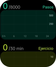 Bajo Pasos puedes ver el número de pasos que has dado hoy.