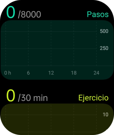 Bajo Pasos puedes ver el número de pasos que has dado hoy.