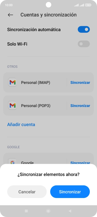Si activas la función, pulsa Sincronizar. Si activas la función, pulsa Sincronizar.