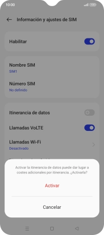 Si activas la función, pulsa Activar. Si activas la función, pulsa Activar.