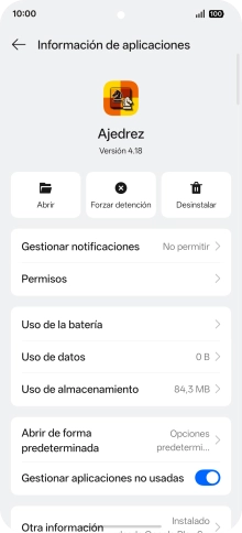 Pulsa Uso de almacenamiento. Pulsa Uso de almacenamiento.