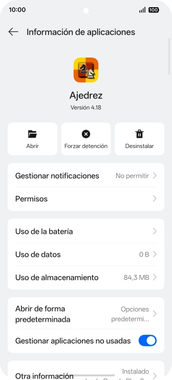 Pulsa Uso de almacenamiento. Pulsa Uso de almacenamiento.