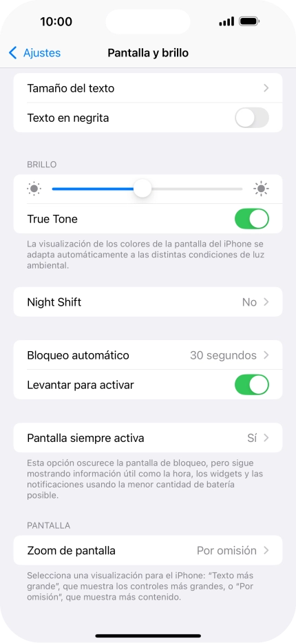 Pulsa Pantalla siempre activa. Pulsa Pantalla siempre activa.