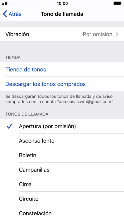Pulsa los timbres de llamada deseados para escucharlos.