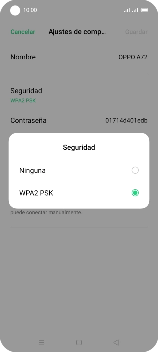 Pulsa WPA2 PSK para proteger la conexión wifi con una contraseña. Pulsa WPA2 PSK para proteger la conexión wifi con una contraseña.
