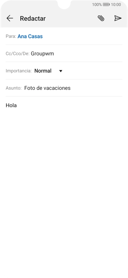 Pulsa el icono de anexos. Pulsa el icono de anexos.