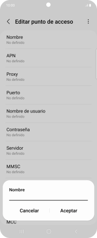 Introduce Vodafone Internet y pulsa Aceptar.