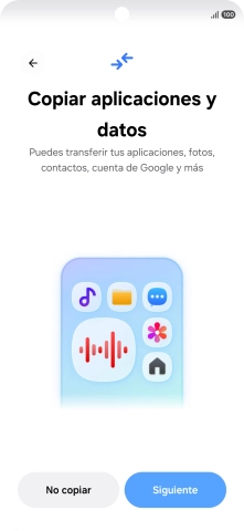 Pulsa No copiar y sigue las indicaciones de la pantalla para finalizar la activación del teléfono. Pulsa No copiar y sigue las indicaciones de la pantalla para finalizar la activación del teléfono.