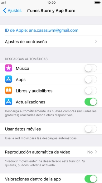Pulsa el indicador junto al tipo de contenido deseado para activar o desactivar la función. Pulsa el indicador junto al tipo de contenido deseado para activar o desactivar la función.