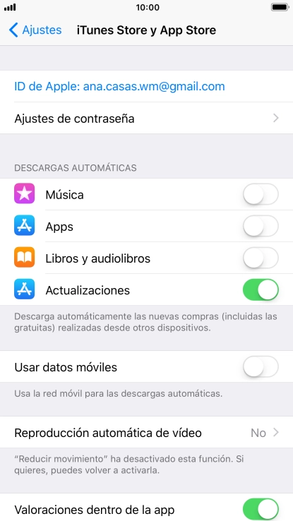 Pulsa el indicador junto al tipo de contenido deseado para activar o desactivar la función. Pulsa el indicador junto al tipo de contenido deseado para activar o desactivar la función.