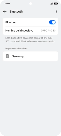 Pulsa el dispositivo Bluetooth deseado y sigue las indicaciones de la pantalla para vincular el dispositivo al teléfono. Pulsa el dispositivo Bluetooth deseado y sigue las indicaciones de la pantalla para vincular el dispositivo al teléfono.