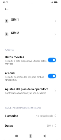 Pulsa la tarjeta SIM deseada. Pulsa la tarjeta SIM deseada.