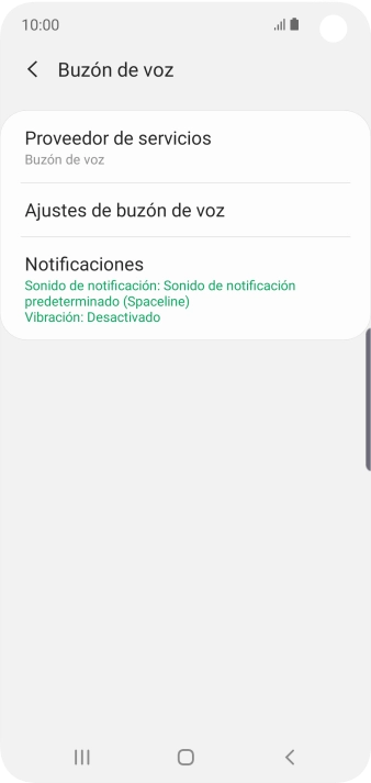 Pulsa Ajustes de buzón de voz. Pulsa Ajustes de buzón de voz.