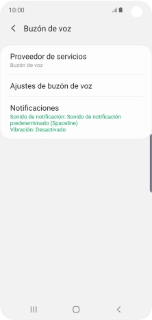 Pulsa Ajustes de buzón de voz. Pulsa Ajustes de buzón de voz.