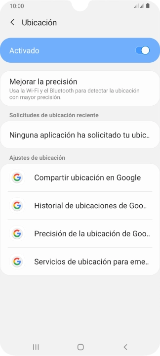 Pulsa Precisión de la ubicación de Goo... Pulsa Precisión de la ubicación de Goo...