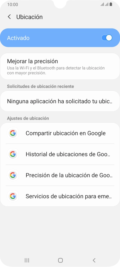 Pulsa Precisión de la ubicación de Goo... Pulsa Precisión de la ubicación de Goo...