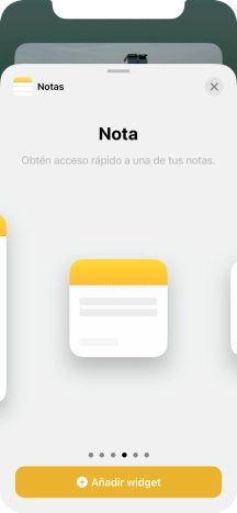Desliza el dedo hacia la derecha o hacia la izquierda por la pantalla para seleccionar el tamaño de widget deseado. Desliza el dedo hacia la derecha o hacia la izquierda por la pantalla para seleccionar el tamaño de widget deseado.