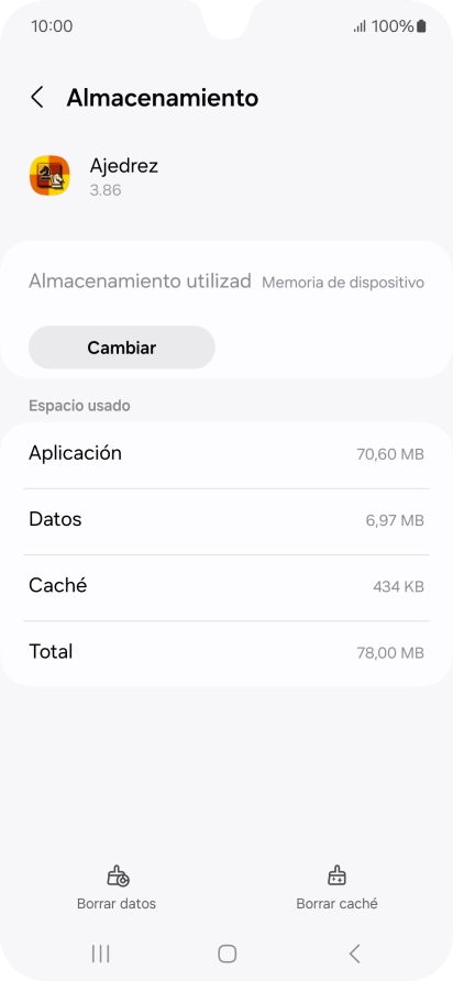 Pulsa Borrar caché.