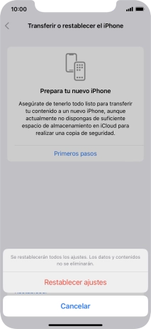 Pulsa Restablecer ajustes. Pulsa Restablecer ajustes.