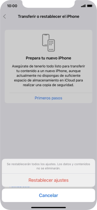 Pulsa Restablecer ajustes. Pulsa Restablecer ajustes.