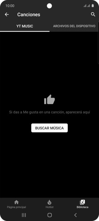Pulsa ARCHIVOS DEL DISPOSITIVO y desplázate al archivo de música deseado. Pulsa ARCHIVOS DEL DISPOSITIVO y desplázate al archivo de música deseado.