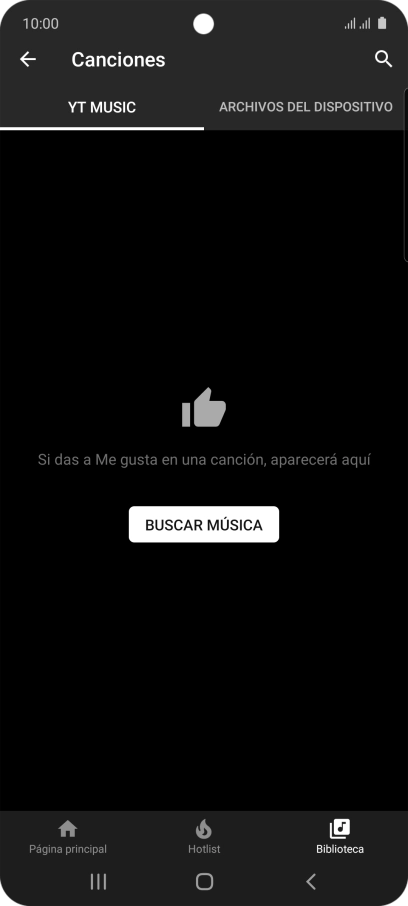 Pulsa ARCHIVOS DEL DISPOSITIVO y desplázate al archivo de música deseado. Pulsa ARCHIVOS DEL DISPOSITIVO y desplázate al archivo de música deseado.