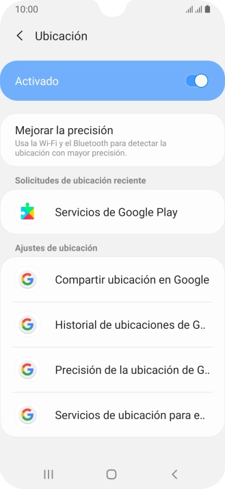 Pulsa Precisión de la ubicación de G... Pulsa Precisión de la ubicación de G...