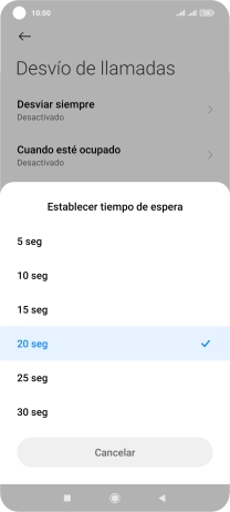 Si desvías las llamadas perdidas, tendrás que seleccionar un retardo para el desvío. Pulsa el retardo deseado y sigue las indicaciones de la pantalla para seleccionar el retardo deseado del desvío. Si desvías las llamadas perdidas, tendrás que seleccionar un retardo para el desvío. Pulsa el retardo deseado y sigue las indicaciones de la pantalla para seleccionar el retardo deseado del desvío.