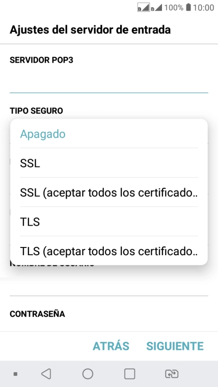 Pulsa Apagado para desactivar la función. Pulsa Apagado para desactivar la función.