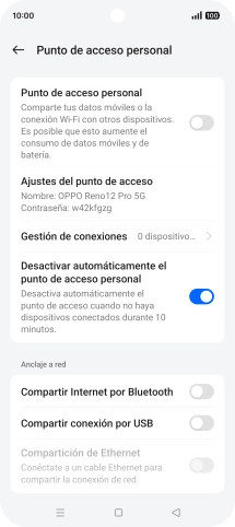 Pulsa Ajustes del punto de acceso. Pulsa Ajustes del punto de acceso.