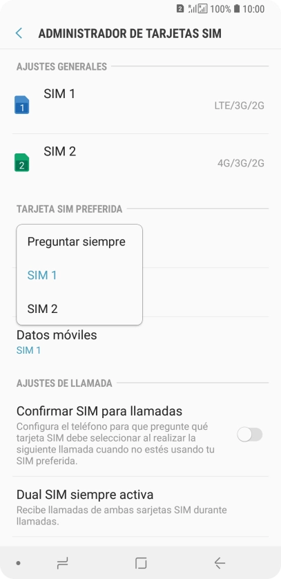 Pulsa el ajuste deseado. Pulsa el ajuste deseado.