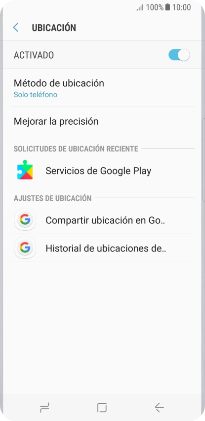 Pulsa Método de ubicación. Pulsa Método de ubicación.