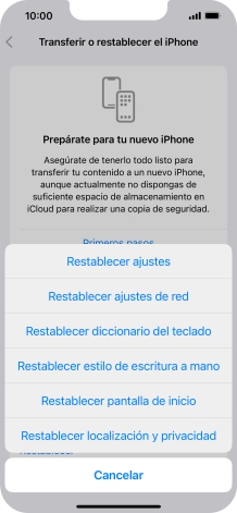 Pulsa Restablecer ajustes. Pulsa Restablecer ajustes.