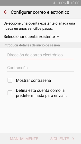 Pulsa Dirección de correo electrónico e introduce tu dirección de correo electrónico. Pulsa Dirección de correo electrónico e introduce tu dirección de correo electrónico.