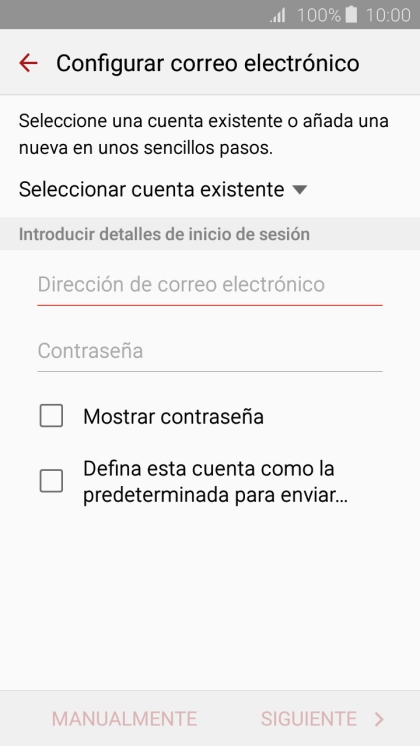 Pulsa Dirección de correo electrónico e introduce tu dirección de correo electrónico. Pulsa Dirección de correo electrónico e introduce tu dirección de correo electrónico.